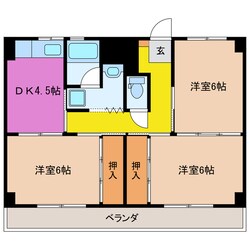 ビレッジハウス津 2号棟の物件間取画像